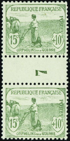 N°150 15c+10c Orphelins millésime 7 neuf ** TB