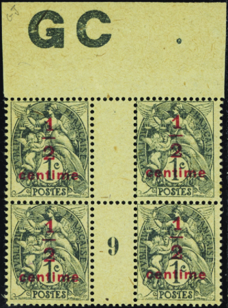 N°157 Bloc de 4 manchette GC mill 9 (type IA) neuf