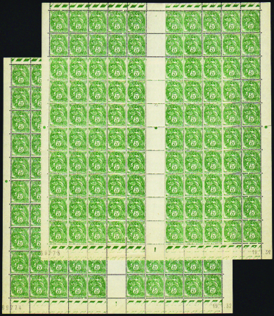 N°111 5c Blanc 2 feuilles de 100 timbres CD 19-1-3