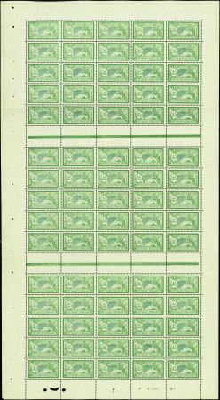 N°143 45c Merson feuille de 75 timbres TB centrés 