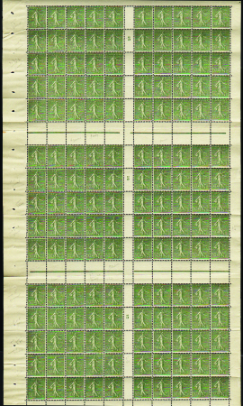 N°198 50c Semeuse lignée feuille de 150 timbres mi