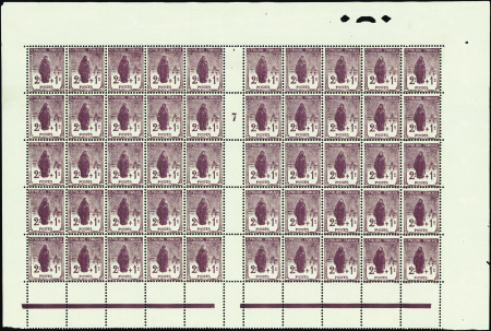 N°229 2c+1c Orphelins feuille de 50 timbres mill 7