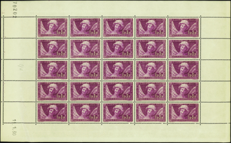 N°256 Le sourire de Reims feuille de  25 timbres C