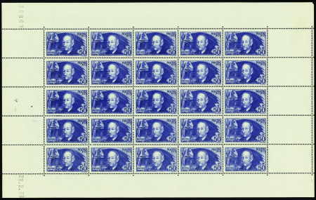 N°398 50f Clément Ader feuille de 25 timbres CD 28