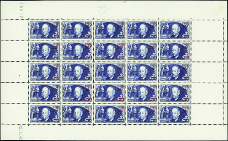 N°493 20f sur 50f C Ader feuille de 25 timbres CD 