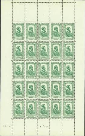 N°587/592 Célébrités 6 valeurs en feuilles de 25 t