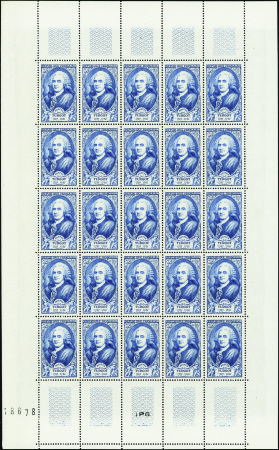 N°853/858 Célébrités 6 feuilles de 25 timbres neuf