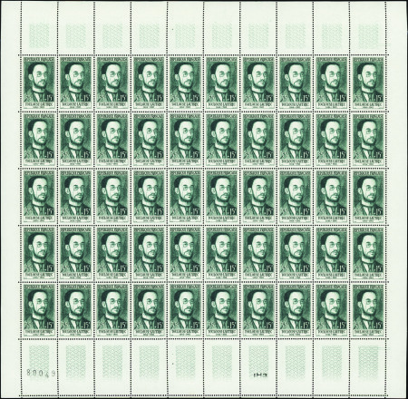 N°1166/1171 Célébrités 6 valeurs en feuilles de 50