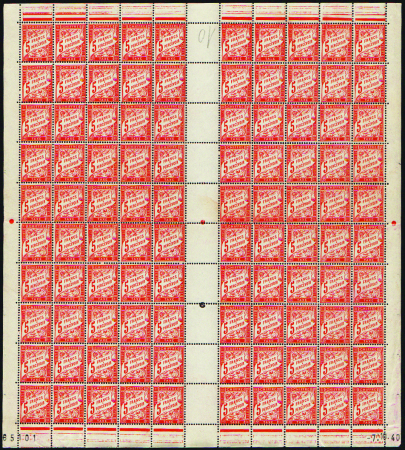 TAXE N°29/33/37/40A/42/42A + 66  7 valeurs en feui