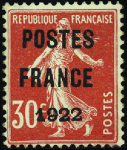 N°38 30c Semeuse rouge "Postes France 1922" nsg TB