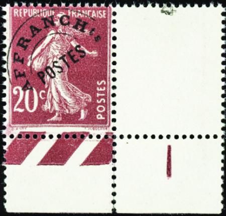 N°39/43 types blancs 5 valeurs en blocs de 4 neuf 