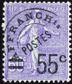 N°47 55c sur 60c semeuse lignée TB centré neuf ** 