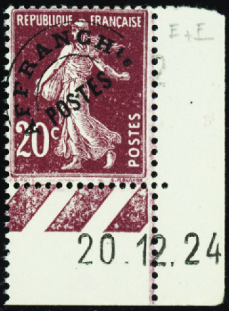 N°54 20c Semeuse brun-lilas cdf daté neuf ** TB