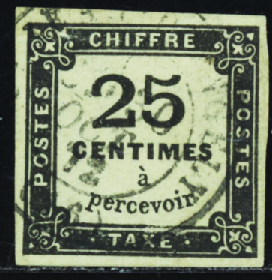 N°5 25c noir obl TB