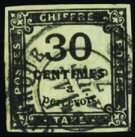 N°6 30c noir obl TB