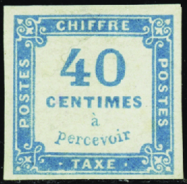 N°7 40c bleu neuf * TB