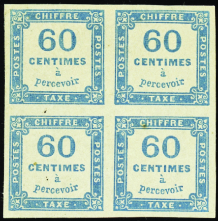 N°9 60c bleu bloc de 4 neuf ** (2ex*) TB