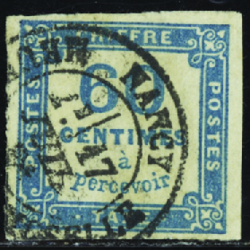 N°9 60c bleu obl càd Nancy TB