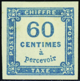 N°9a 60c bleu très foncé neuf * TB