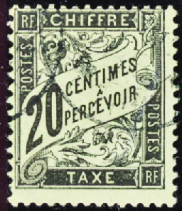 N°17 20c noir obl TB