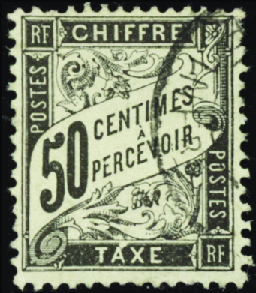 N°20 50c noir obl TB