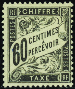 N°21 60c noir neuf * TB