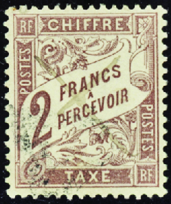 N°26 2f marron obl TB