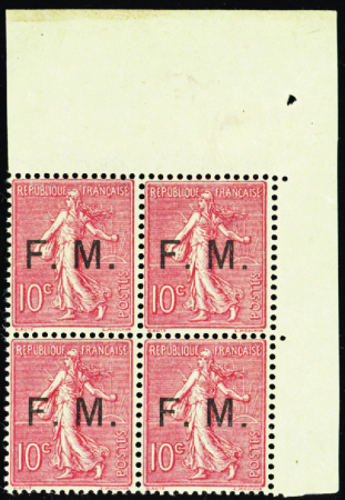 N°4 10c Semeuse ligné bloc de 4 cdf neuf ** TB