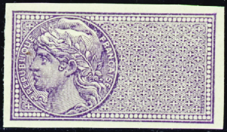 N°33 violet sans la légende non dentelé neuf * TB