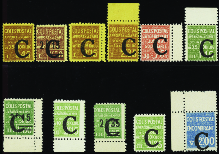 N°108/118  11 valeurs surchargées "C" neuf ** TB