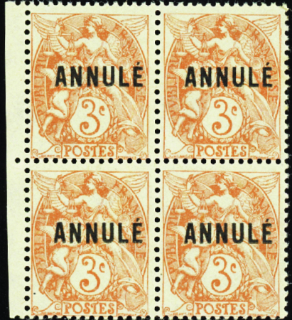 N°109a-CI 2 3c Blanc orange bloc de 4 neuf ** TB