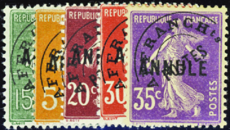 Préo N°45-CI 1 /62-CI 1/42 Semeuses 5 valeurs préo