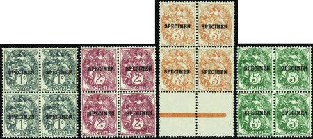 N°107-CI 3 /111-CI 1 type Blanc 4 valeurs en blocs