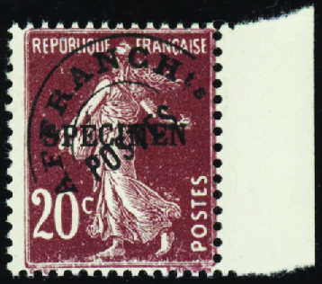Préo N°54-CI 1 20c Semeuse lilas-brun préoblitéré