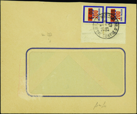 N°75 200 sur 6,00 paire sur enveloppe TB