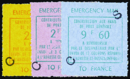 N°11/13  3 valeurs surchargées "CS" neuf ** TB