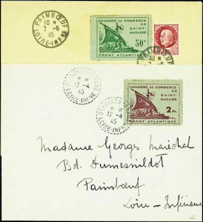 N°8/9  2 valeurs sur 2 enveloppes TB