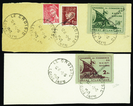 N°8/9  2 vals surchargées "Libération" obl sur fra