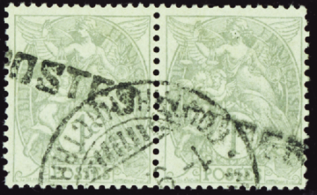 N°1 1c Blanc paire obl TB