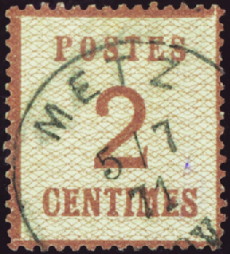 N°2b 2c brun-rouge burelage renversé obl TB