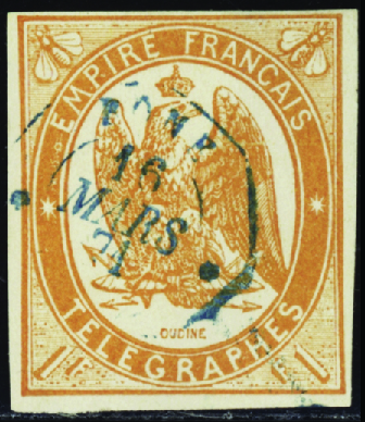 N°3 1f orange obl TB