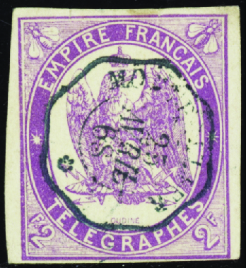 N°4 2f violet obl TB