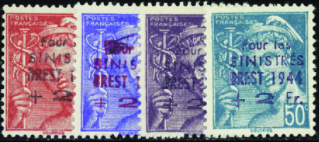 Brest 4 valeurs Mercure neuf ** TB