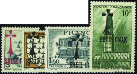 Bretagne Breiz-Unan 15 valeurs (n°1/4 + 6/12 + 15/