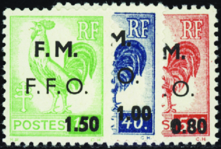 Cognac 3 valeurs neuf ** TB