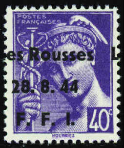 Les Rousses 40c Mercure surcharge à cheval neuf **