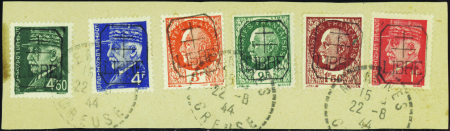 Measnes 6 valeurs sur fragment obl TB