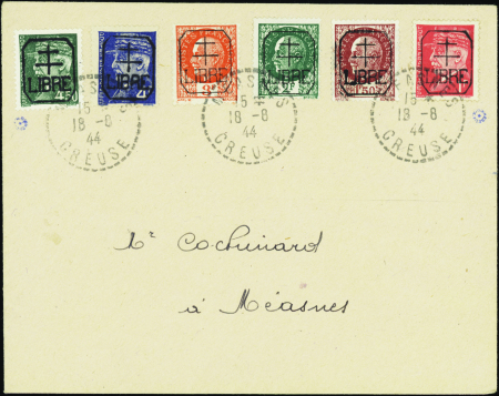 Measnes 6 valeurs sur lettre