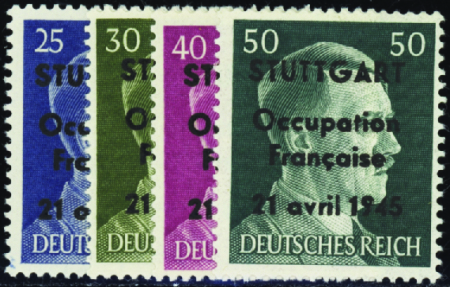 Stuttgart 4 valeurs (n°5 à 8) neuf ** TB