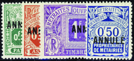 Retraites ouvrières et paysannes n°1/37 surcharge 